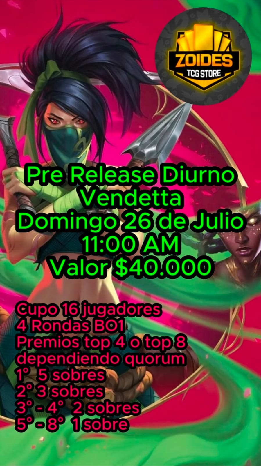 Pre Release Riftbound Vendetta Diurno 26 Julio