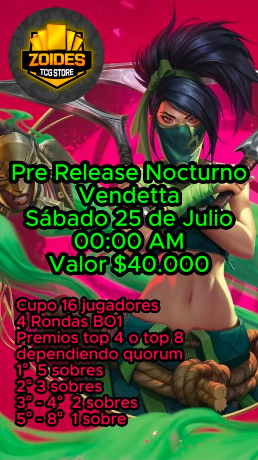 Pre Release Riftbound Vendetta Nocturno 26 Julio