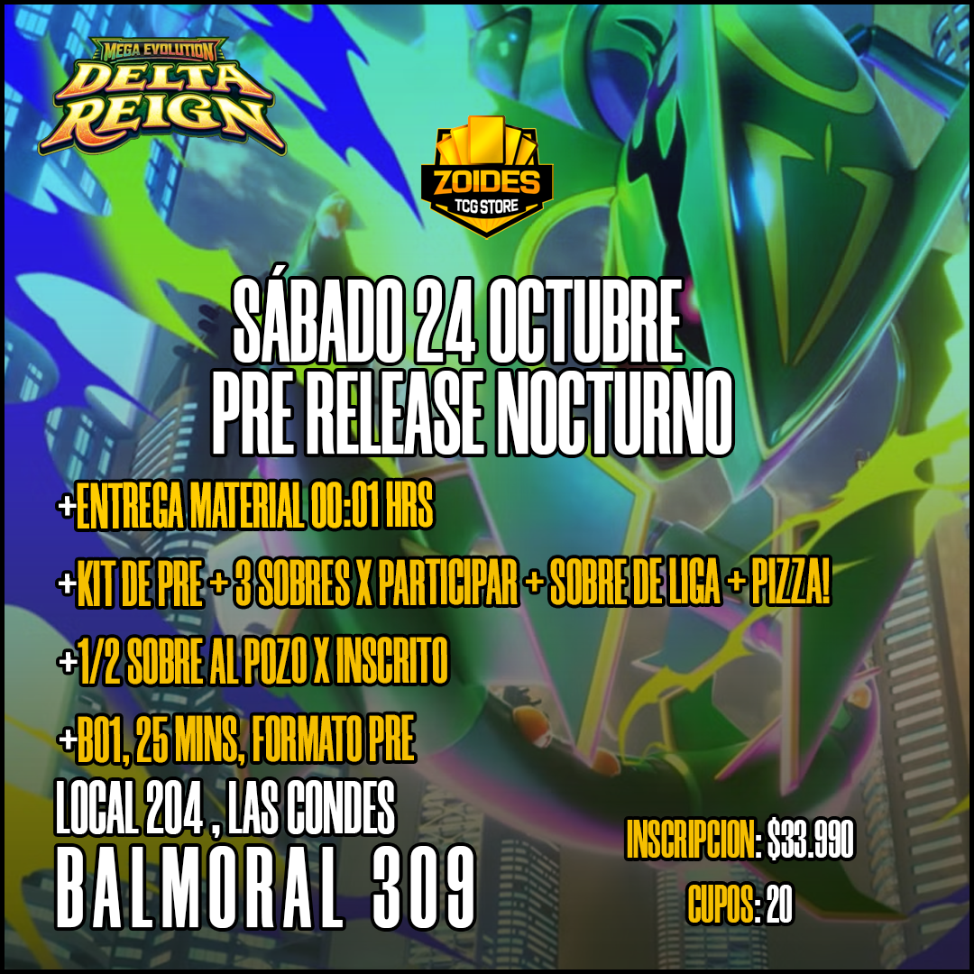Pre Release Delta Reign Sábado 24 Oct NOCTURNO