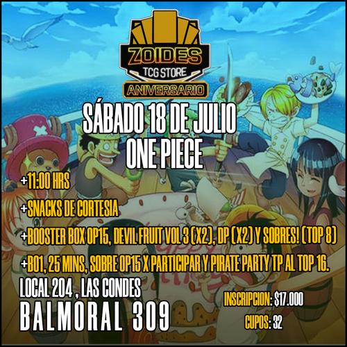 Zoides Aniversario One Piece TCG